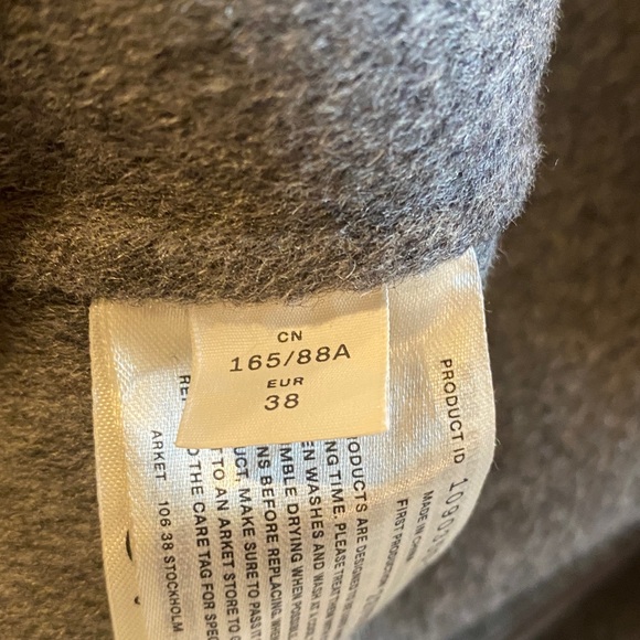 Exquisite ARKET Double-Face Wool Jacket Color Gray Size EU 38 -6 US - Picture 12 of 14